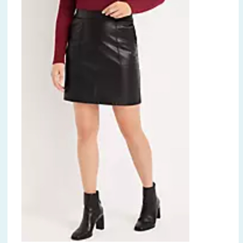 Maurices- Faux Leather- High Rise- Black Skirt - Size 14
